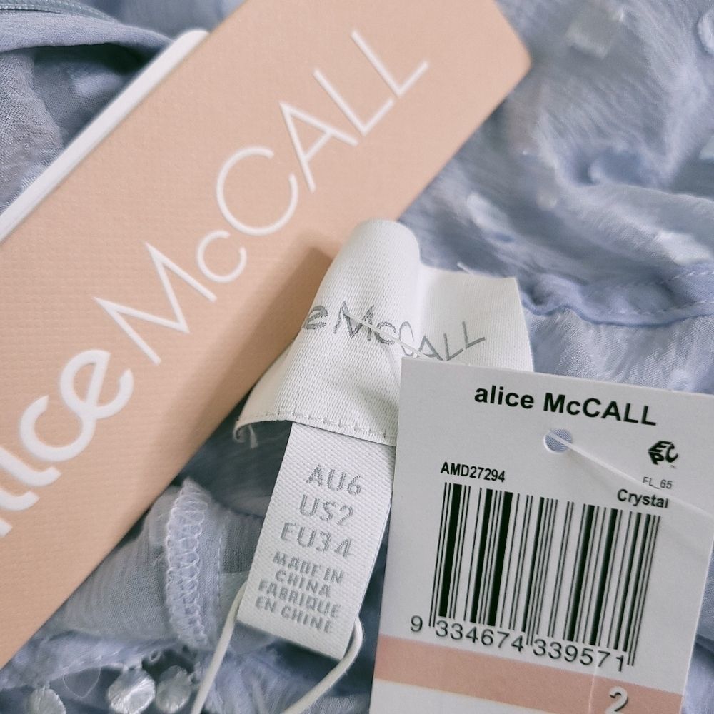 Alice McCall Moon Talking Ruffle Maxi Dress Crystal Bue sz 2 NEW - Picture 10 of 13